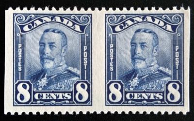 Canada #154b VF Mint LH 1928 8c Perf by Imperf Pair, 250 made