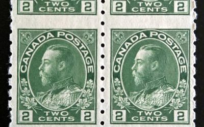 Canada #128a VFNH 1924 2c Admiral Perf by Imperf Block (6)