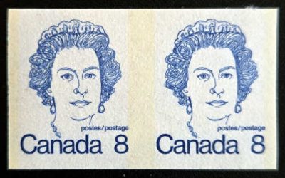 Canada #604iii VFNH 1974 8c QEII Imperf Pair