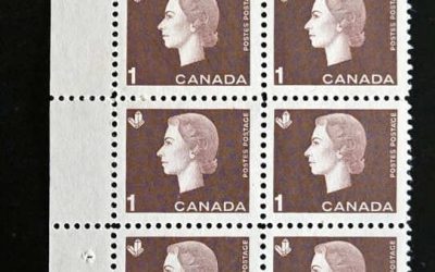 Canada #401 Never Hinged LL 1963 1c Foldover error in Block (20)