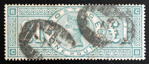 G.B. #124 Used 1891 QV Pound Green