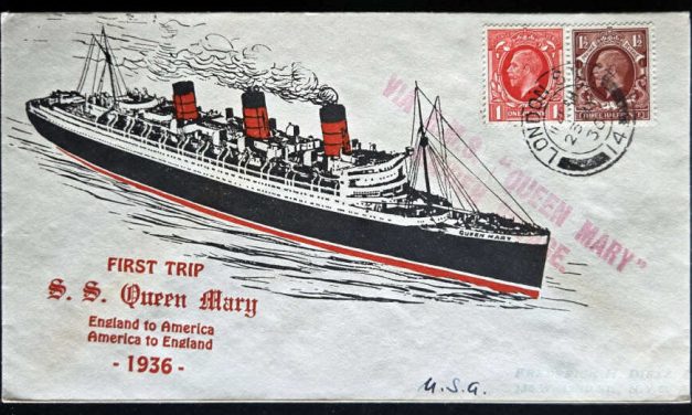 G.B. #211-12 23 May 1936 2.5d cacheted Maiden Voyage Cover