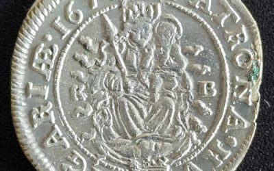 Hungary AU 1673-KB Leopold Silver 6 Krajczar
