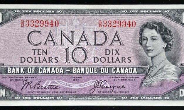 Canada #BC32b Gem Unc 1954 Devil’s Face Variety $10 Bill
