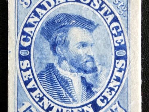 Canada #19TC VF 1867 17c trial colour Pl. Proof, India paper wr.