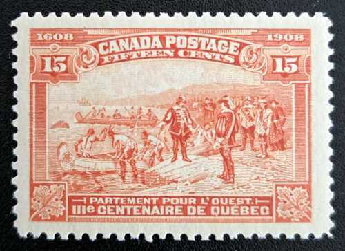 Canada #102 VFNH 1908 15c Quebec Tercentenary