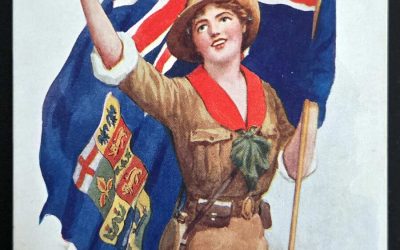 Canada Forever 7 Nov 1916 incoming 1d artist-signed Patriotic Postcard