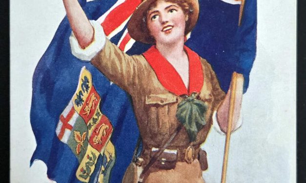 Canada Forever 7 Nov 1916 incoming 1d artist-signed Patriotic Postcard