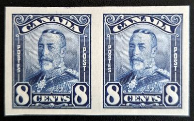 Canada #154a VF Mint 1928 8c Imperforate Pair, 250 made