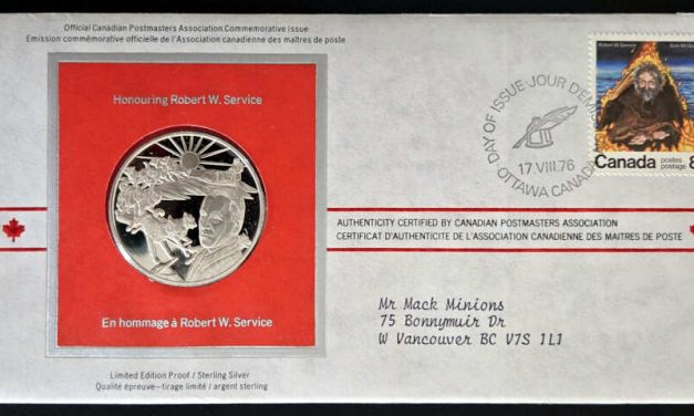Robert Service #695 17 Aug 1976 8c Silver Medallic FDC