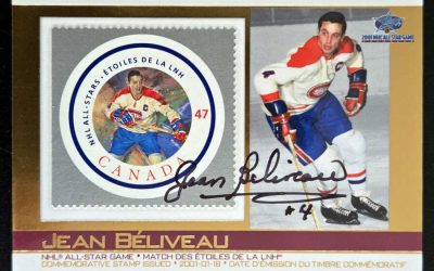 Jean Beliveau Autographed 2001 47c CP Stamp Card