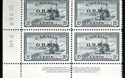 Canada #O8a Missing Period Variety in VFNH LL 20c Pl 2 Blk (4)