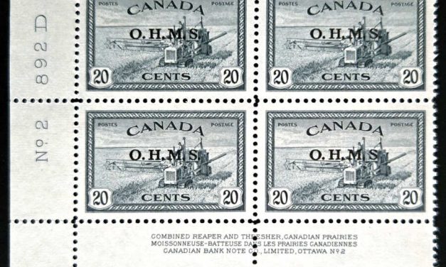 Canada #O8a Missing Period Variety in VFNH LL 20c Pl 2 Blk (4)
