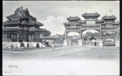Paulson RF E-3 1 May 1909 1c Peking Postcard to Grand Forks, cc