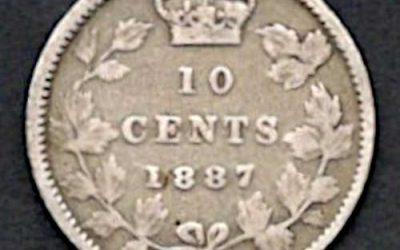 Canada VG 1887 QV Golden Jubilee Silver 10 Cents
