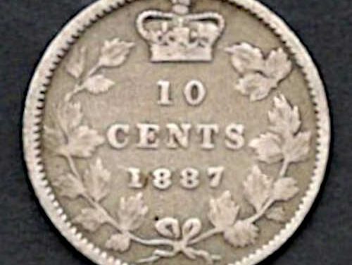 Canada VG 1887 QV Golden Jubilee Silver 10 Cents