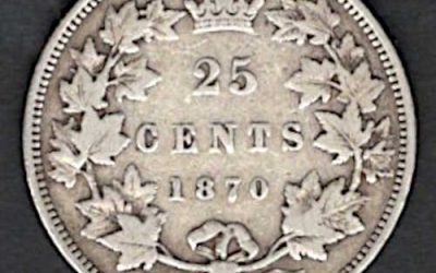 Canada Fine 1870 First QV Silver 25 Cents