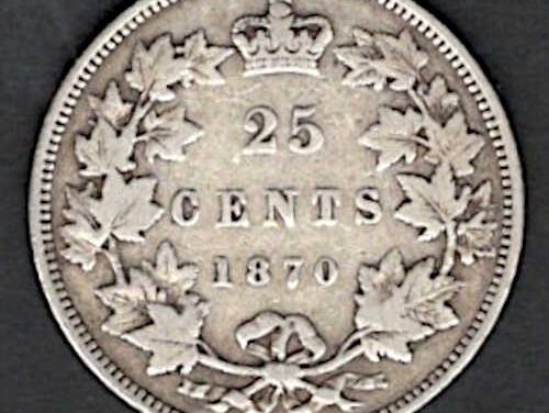 Canada Fine 1870 First QV Silver 25 Cents
