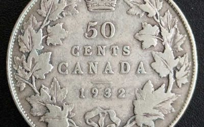 Canada Fine 1932 George V Silver 50 Cents