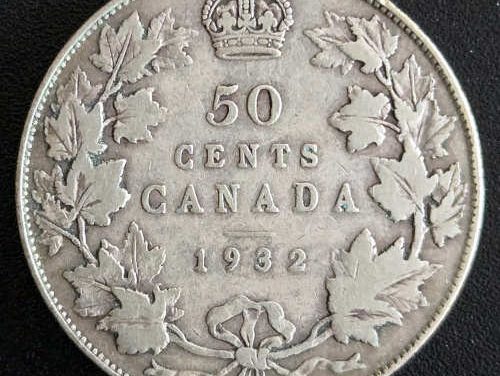 Canada Fine 1932 George V Silver 50 Cents