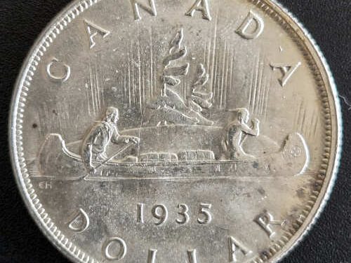 Canada BU 1935 Double XXV Variety Silver Dollar