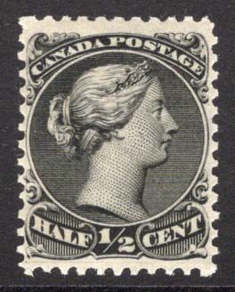 Canada #21 1/2c black 1868 issued QV Large Queen