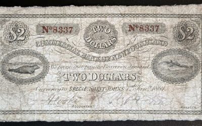 Commercial Bank of Newfoundland VG+ 1884 $2 Banknote $2200+