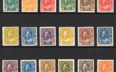 Canada #104-122 Mint & Unu 1911/25 Admiral Set, $440.