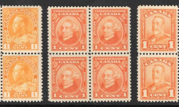 Canada #105, 141, 149 Mint 10 NH 1922/28 1c Block trio $132. (12)