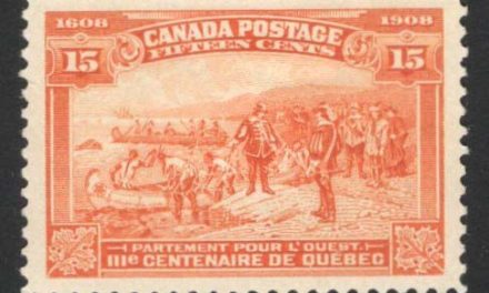 Canada #102 15c Champlain’s Departure, from the 1908 Quebec Tercentenary series