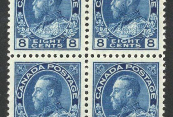 Canada #115 8c blue, dry printing (1925) George V Admiral