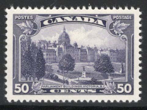 Canada #226 Gem 50c Victoria BC Parliament from the 1935 George V Pictorial series