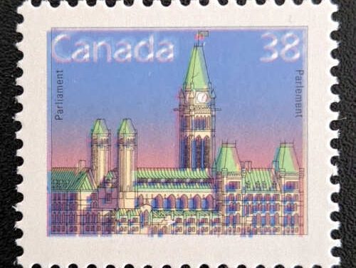 Canada #1165iv VFNH 1988 38c Double Impression error