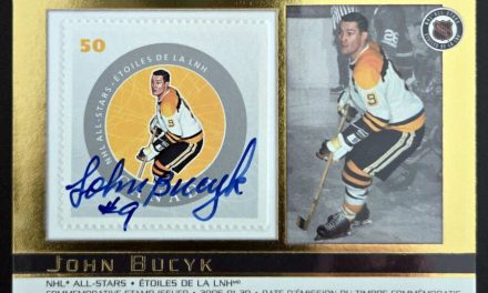Johnny Bucyk Autographed 2005 50c Canada Post Stamp Card
