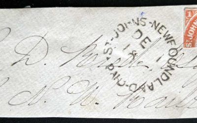 Newfoundland #9a 1 Dec 1860 Bisect on addressed piece, ex Lyman $25,000