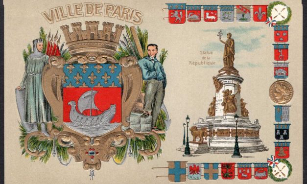 Ville de Paris Unu embossed Guggenheim colour Heraldic Postcard
