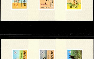 Niger #447-452 Set of deluxe mini-sheets of the 1978 World Wildlife Fund WWF series
