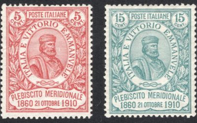 Italy #117-118. Complete mint set (duo) of the 1910 issued Giuseppe Garibaldi issue