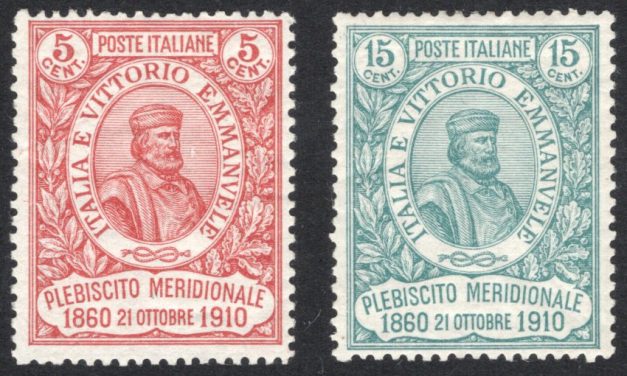 Italy #117-118. Complete mint set (duo) of the 1910 issued Giuseppe Garibaldi issue