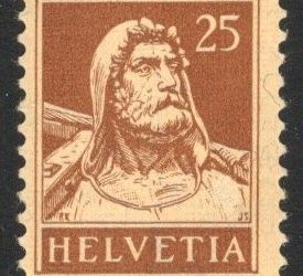 Switzerland #179a 1933 William Tell issue, with Grilled Gum