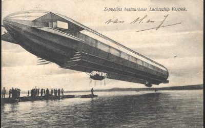 Zeppelin / Airship. Netherlands published, 1908 used Air Ship postcard