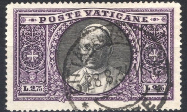 Vatican #31 1933 Pope Pius XI dark black and dark green 10L issue