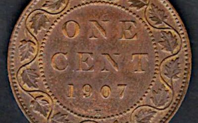 Canada AU 1907U Edward VII , last struck Large Cent