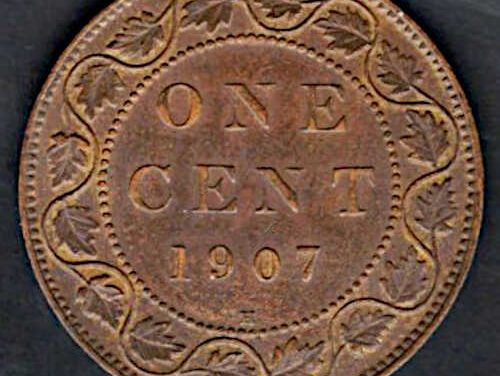 Canada AU 1907U Edward VII , last struck Large Cent
