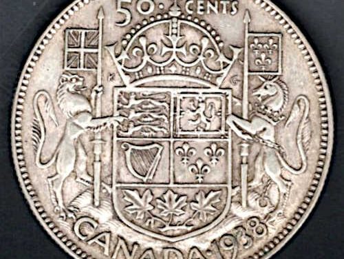 Canada EF 1938 George VI Silver 50 cents