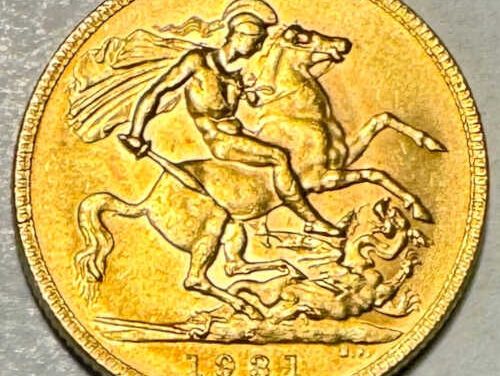 Australia 1931 George V Gold Sovereign, with “P” Perth mint Mark