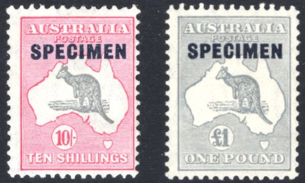 Australia #127S-128S. Never Hinged 1931/35 ‘Roos specimen duo