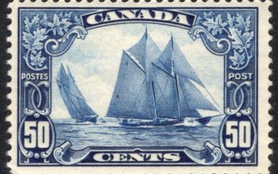 Canada #158 Fine mint Lightly Hinged 1929 issued 50c Bluenose