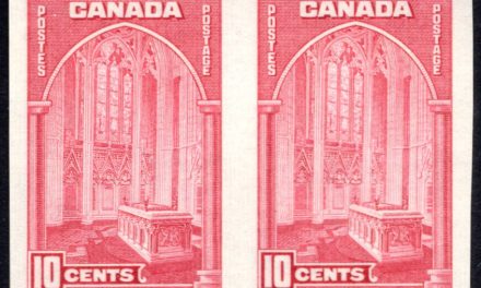 Canada #241c 1938 issued 10c Memorial Chamber, imperforate pair
