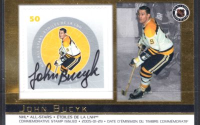 Johnny Bucyk Autographed 2005 50c Canada Post All-Star Stamp Card